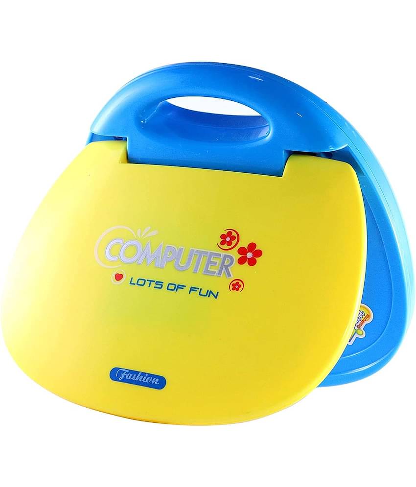 Educational Learning Laptop for Kids with LED Display, Alphabet ABC and 123 Number Learning Computer for Kids (Laptop Yellow) (Free subscription of kids Educational worksheets)