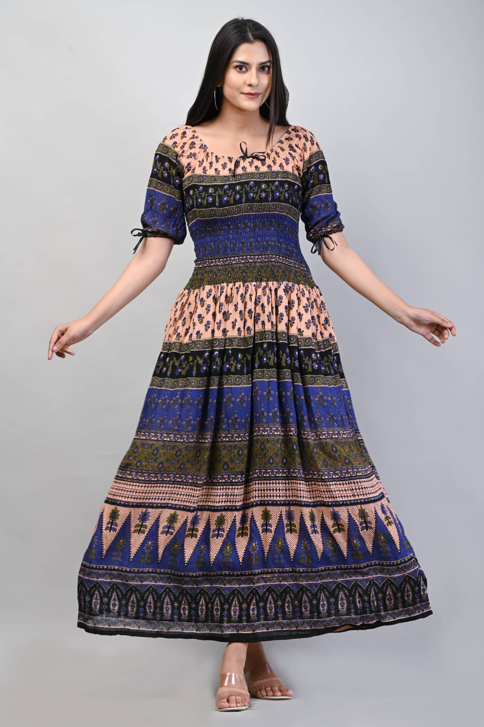 Frionkandy - Blue Rayon Women's A-line Dress ( Pack of 1 )