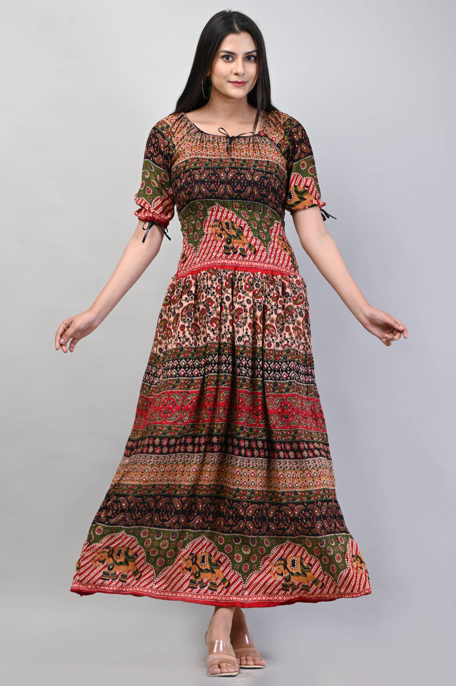 Frionkandy - Multi Color Rayon Women's Gown ( Pack of 1 ) Frionkandy - Multi Color Rayon Women's Gown ( Pack of 1 )