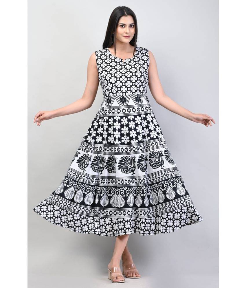 Frionkandy - Multicolor Cotton Women's Fit & Flare Dress ( Pack of 1 ) Frionkandy - Multicolor Cotton Women's Fit & Flare Dress ( Pack of 1 )