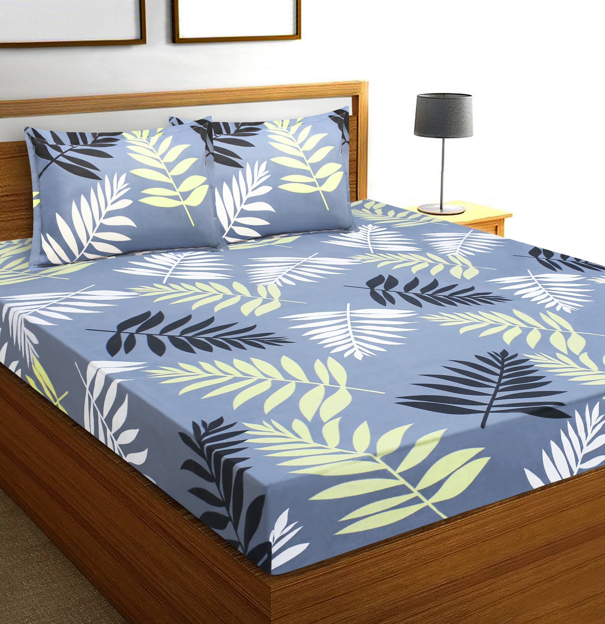 Home Candy Microfiber Double Bedsheet ( Grey )