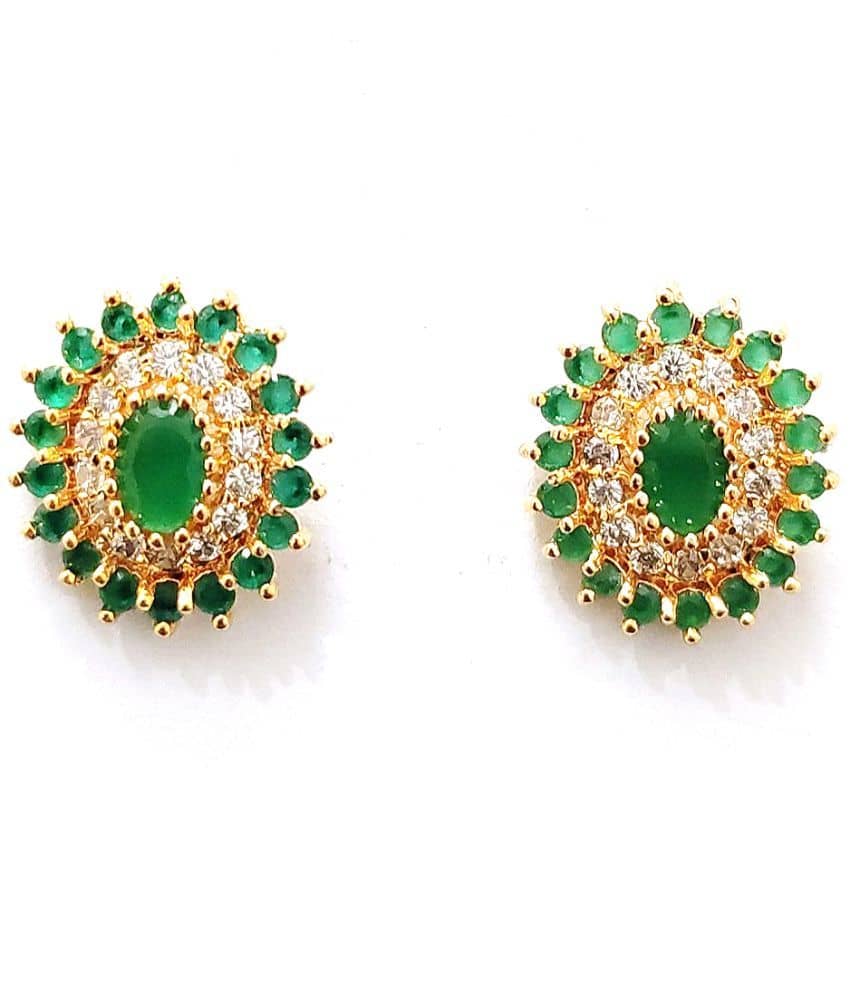 Jewels Corner - Golden Stud Earrings ( Pack of 1 ) - Earrings | Buy online on ZillyBuy