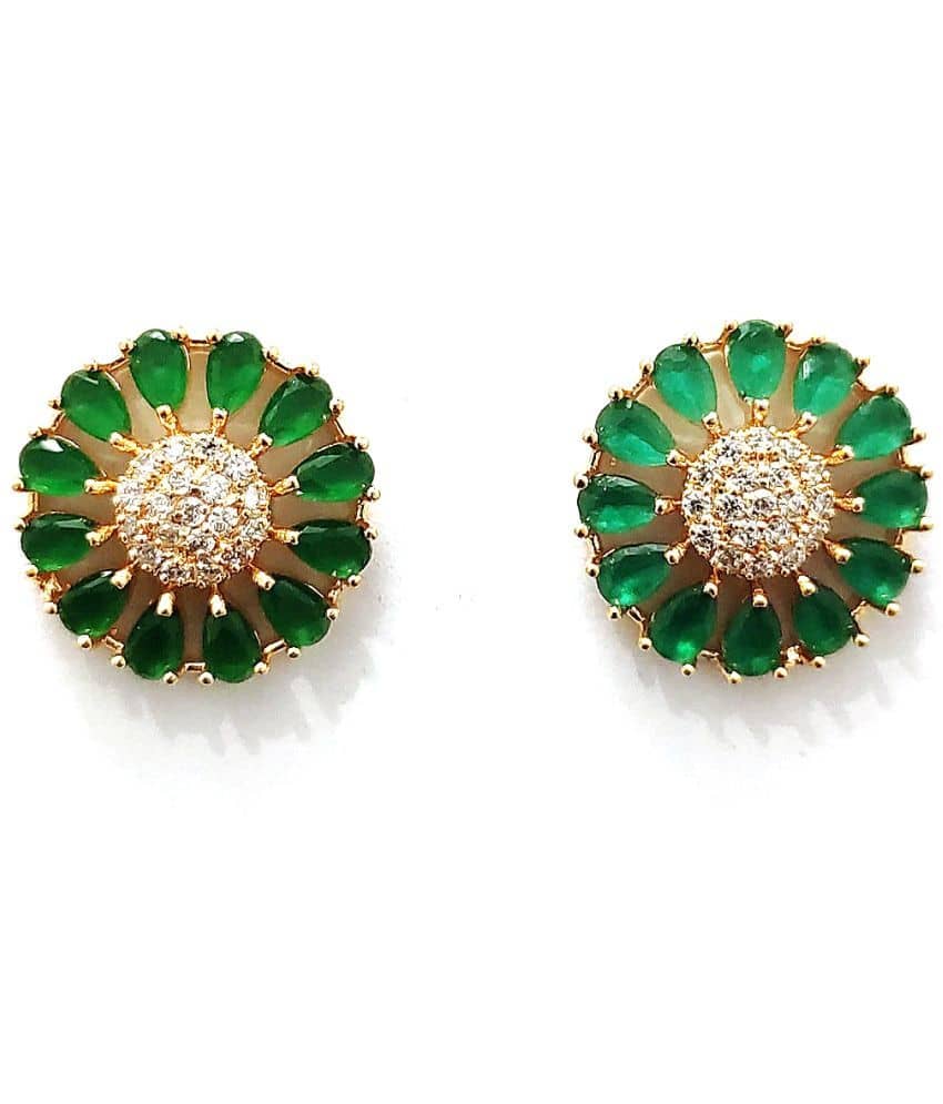 Jewels Corner - Green Stud Earrings ( Pack of 1 ) - Earrings | Buy online on ZillyBuy