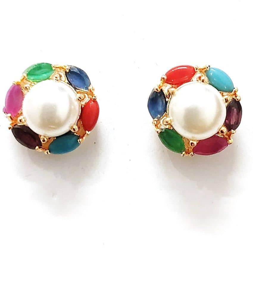 Jewels Corner - Multi Color Stud Earrings ( Pack of 1 ) - Earrings | Buy online on ZillyBuy