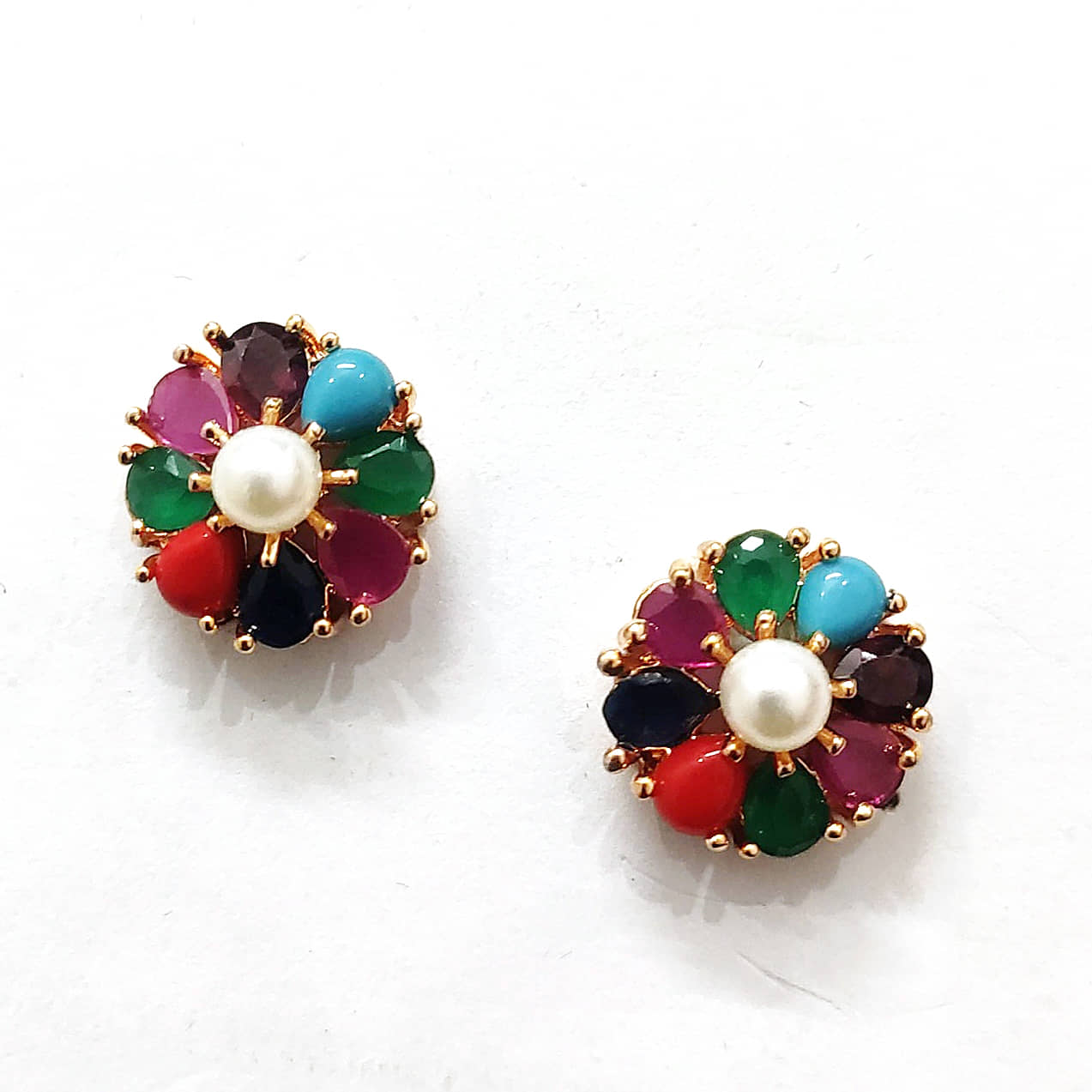 Jewels Corner - Multicolor Stud Earrings ( Pack of 1 ) - Earrings | Buy online on ZillyBuy