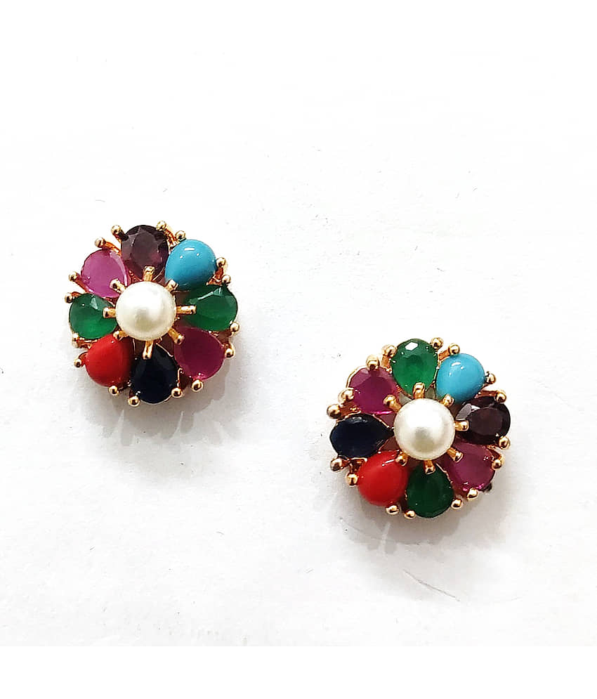 Jewels Corner - Multicolor Stud Earrings ( Pack of 1 ) - Earrings | Buy online on ZillyBuy