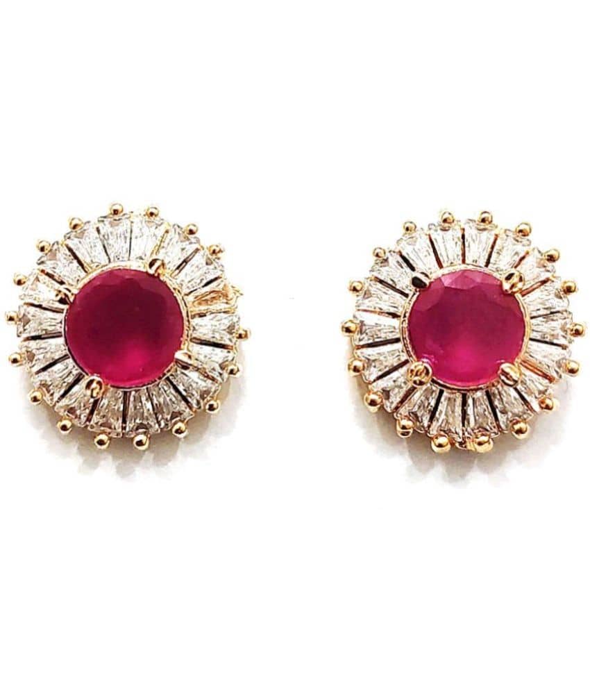 Jewels Corner - Red Stud Earrings ( Pack of 1 ) - Earrings | Buy online on ZillyBuy