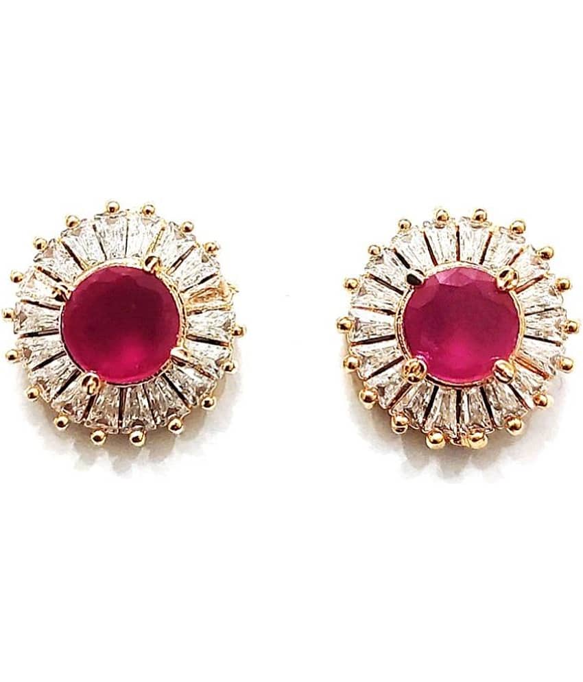 Jewels Corner - Red Stud Earrings ( Pack of 1 ) - Earrings | Buy online on ZillyBuy