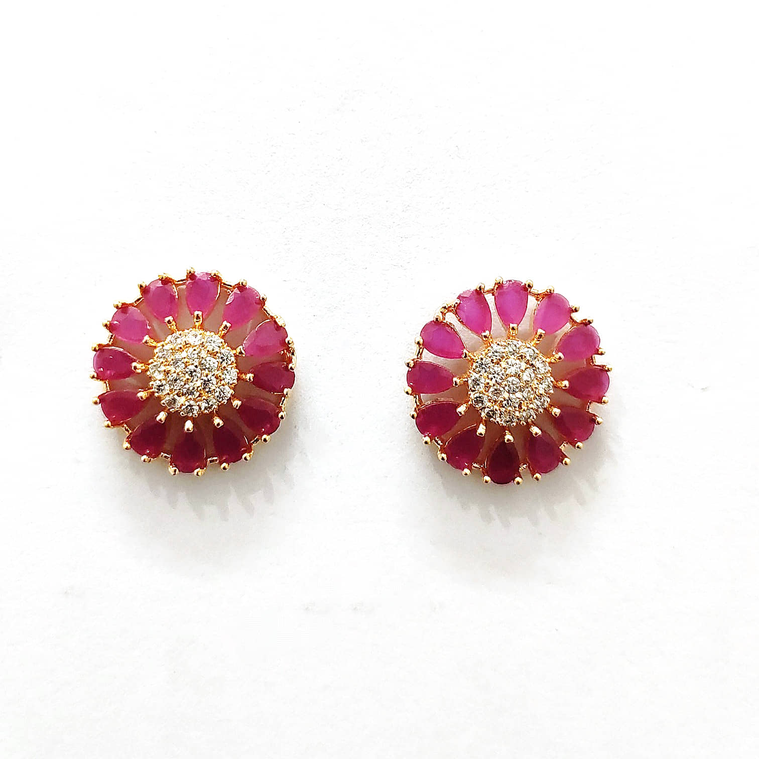 Jewels Corner - Red Stud Earrings ( Pack of 1 ) - Earrings | Buy online on ZillyBuy