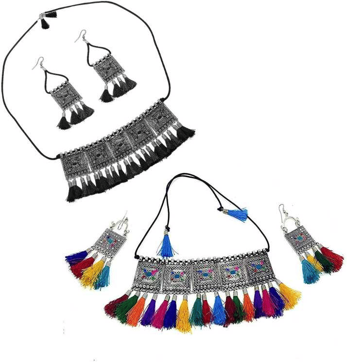     			PUJVI - Multi Color Alloy Necklace Set ( Pack of 2 )