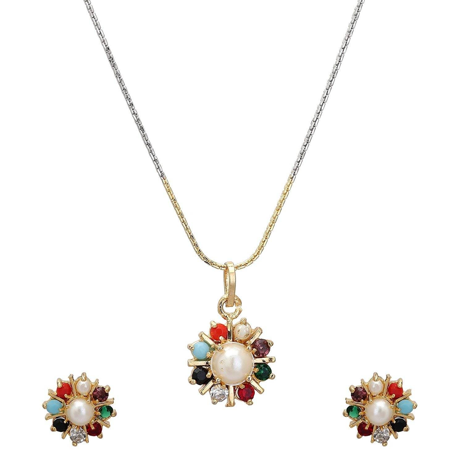 PUJVI - Multi Color Pendant set ( Pack of 1 ) PUJVI - Multi Color Pendant set ( Pack of 1 )