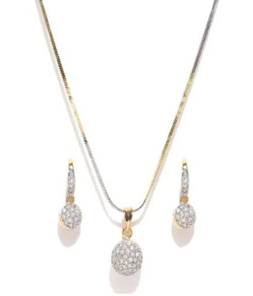     			PUJVI - Silver Pendant set ( Pack of 1 )