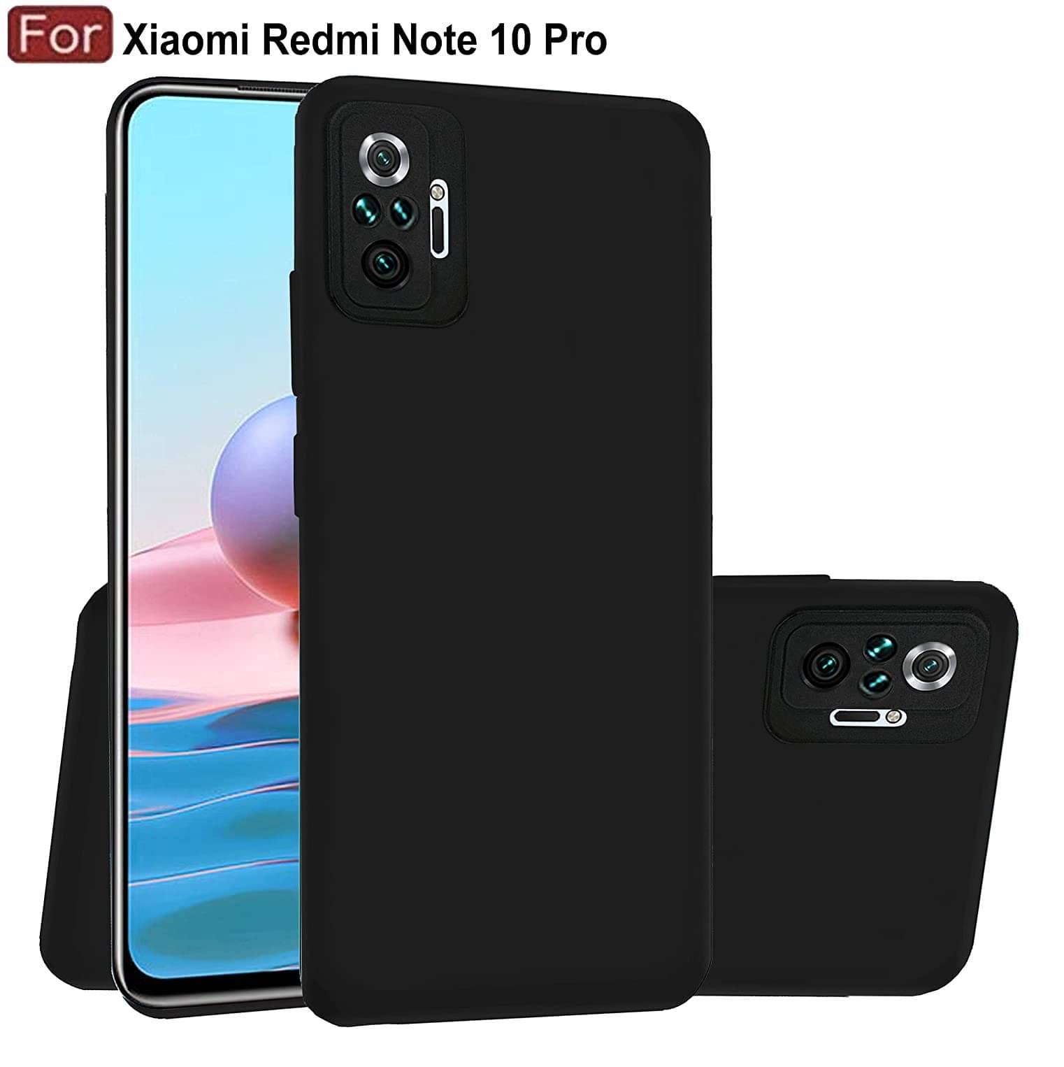 Spectacular Ace - Black Silicon Plain Cases Compatible For Redmi Note 10 Pro ( Pack of 1 )     			Spectacular Ace - Black Silicon Plain Cases Compatible For Redmi Note 10 Pro ( Pack of 1 )