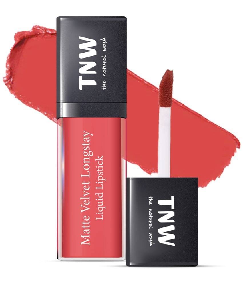 TNW - The Natural Wash Matte Velvet Longtay Liquid Lipstick(02) Spicy Coral, Nude, 5Ml TNW - The Natural Wash Matte Velvet Longtay Liquid Lipstick(02) Spicy Coral, Nude, 5Ml