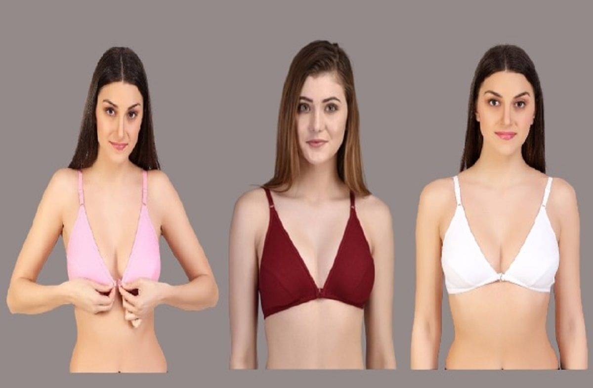 Zourt Pack of 3 Cotton Non Padded Women's T-Shirt Bra ( Multicolor )     			Zourt Pack of 3 Cotton Non Padded Women's T-Shirt Bra ( Multicolor )