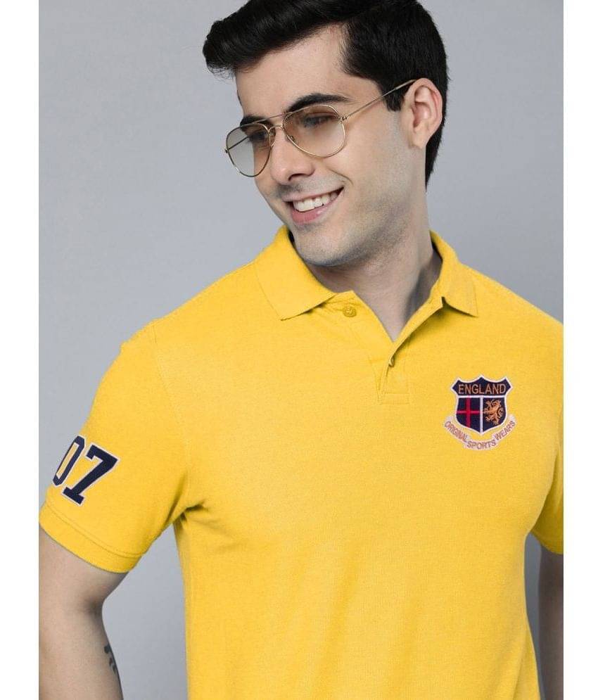 ADORATE - Mustard Cotton Blend Regular Fit Men's Polo T Shirt ( Pack of 1 ) ADORATE - Mustard Cotton Blend Regular Fit Men's Polo T Shirt ( Pack of 1 )