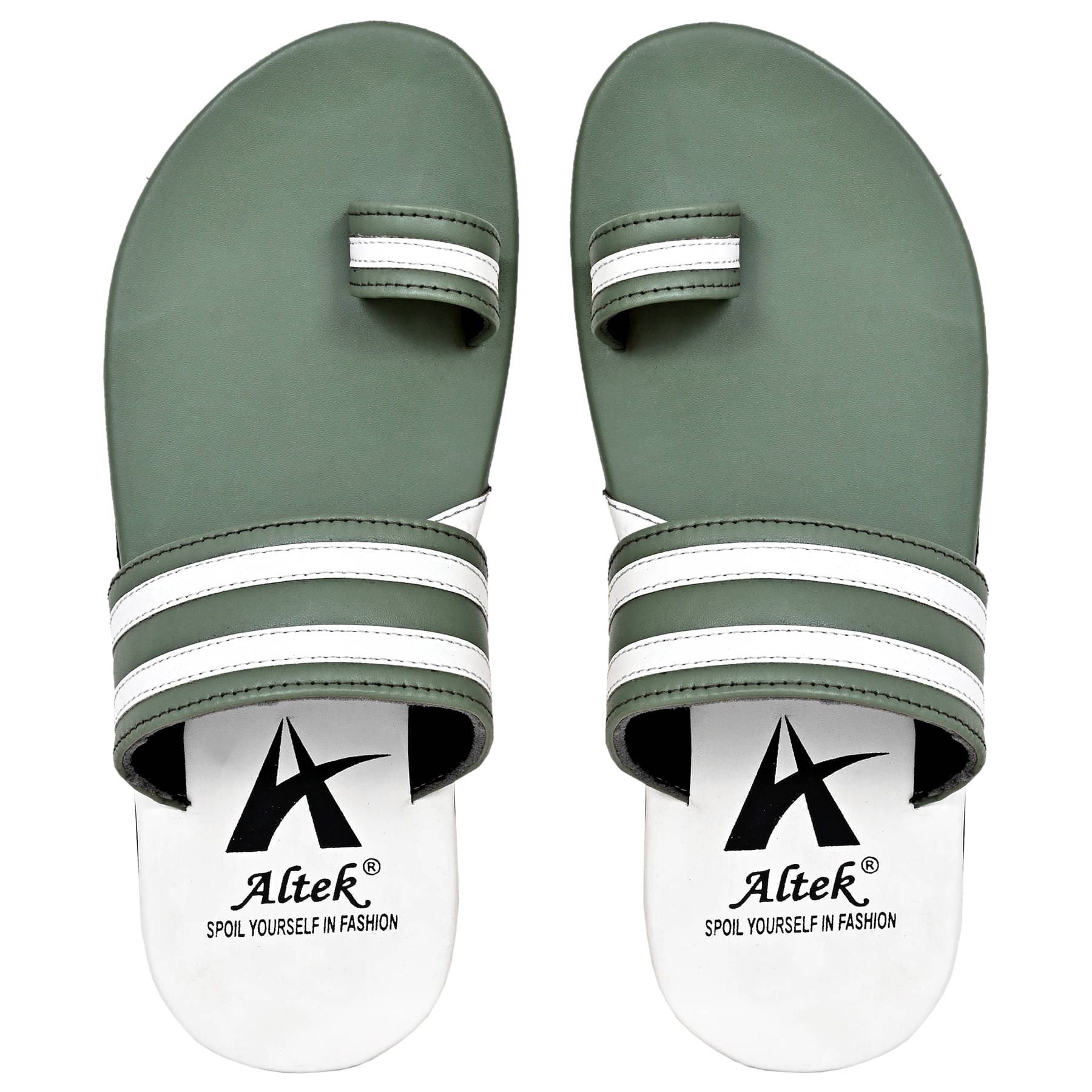     			Altek - Green Men's Leather Slipper