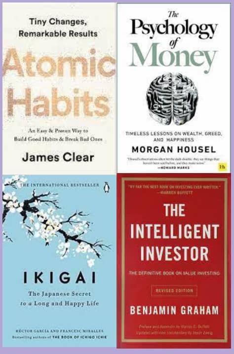 Atomic Habits + The Psychology of Money + Ikigai + The Intelligent Investor - Stationery | Buy online on ZillyBuy