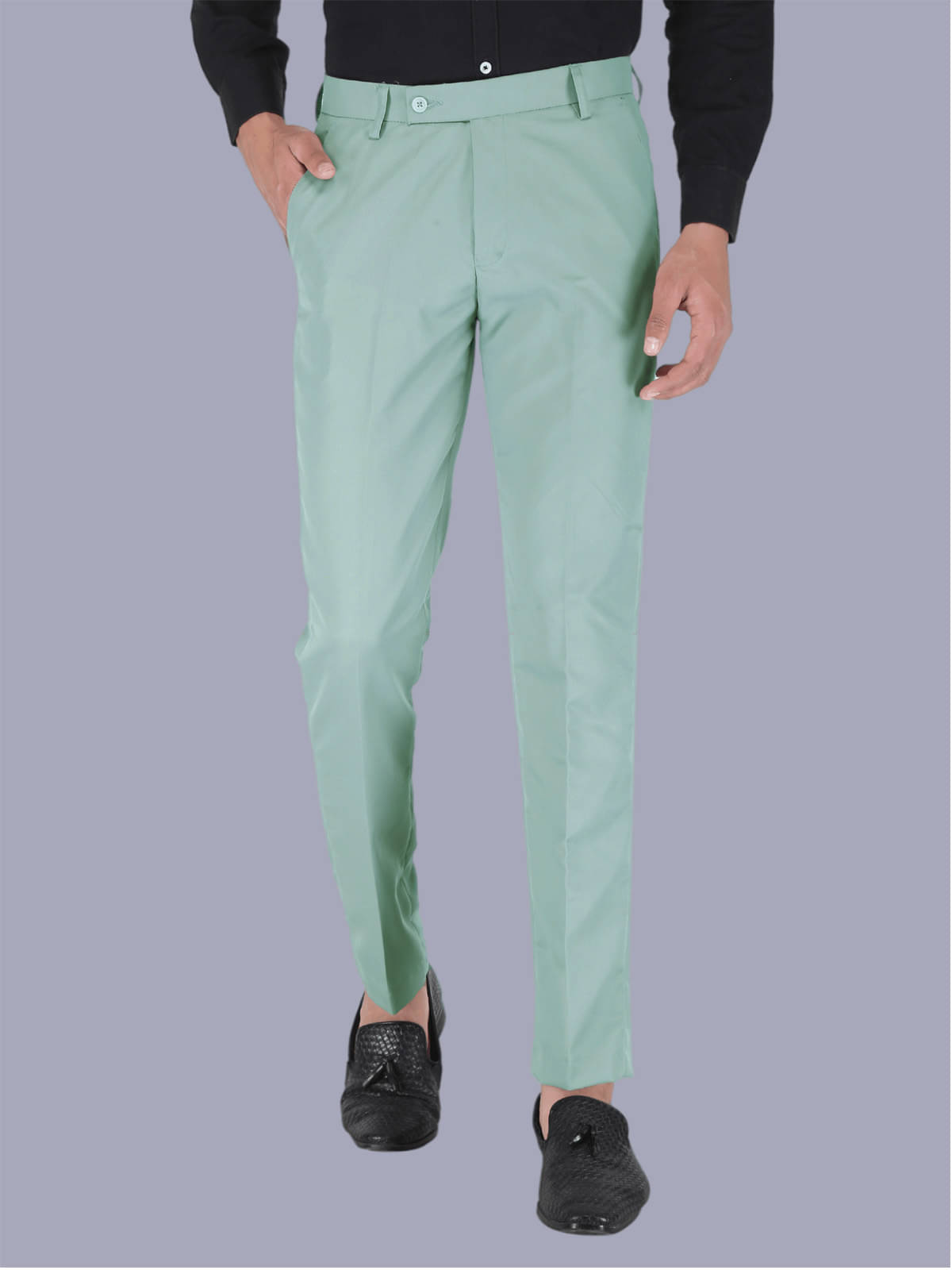     			CLARE&CLARA Light Green Regular Formal Trouser ( Pack of 1 )