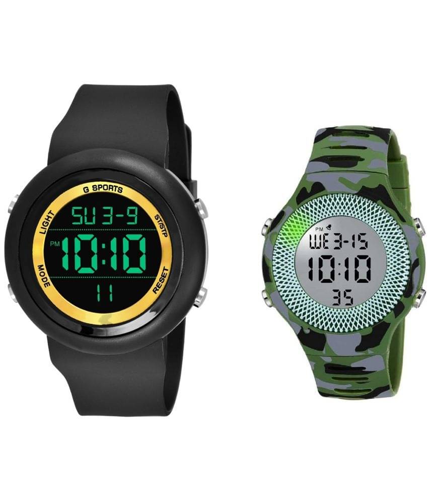     			DECLASSE - Black Resin Digital Men's Watch