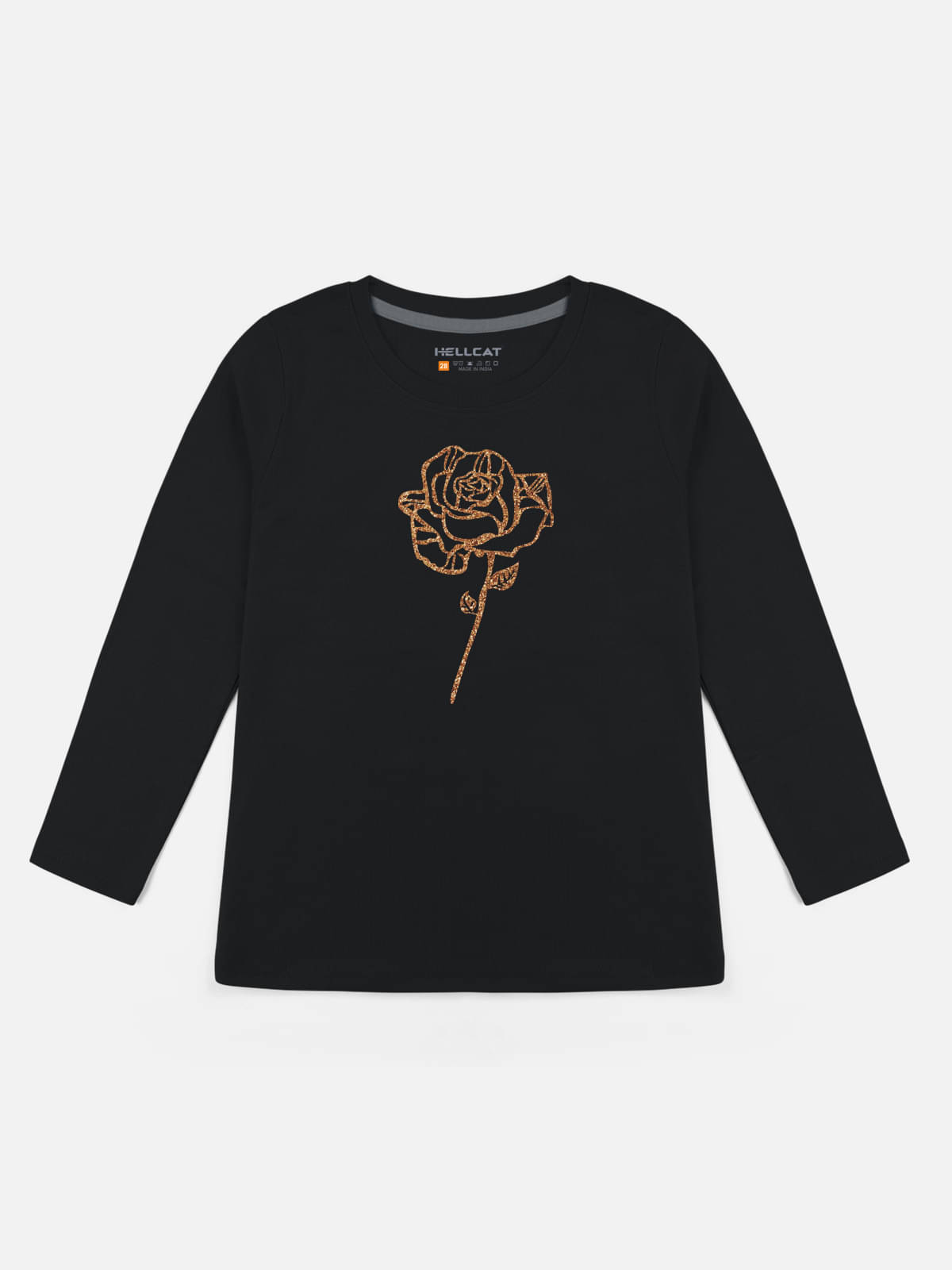    			HELLCAT Pack of 1 Girls Cotton Blend T-Shirt ( Black )