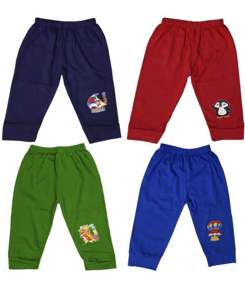 LITTLE PANDA Pack of 4 Baby Boys Cotton Blend Pyjama ( Multi Color ) - Track Pants | Buy online on ZillyBuy