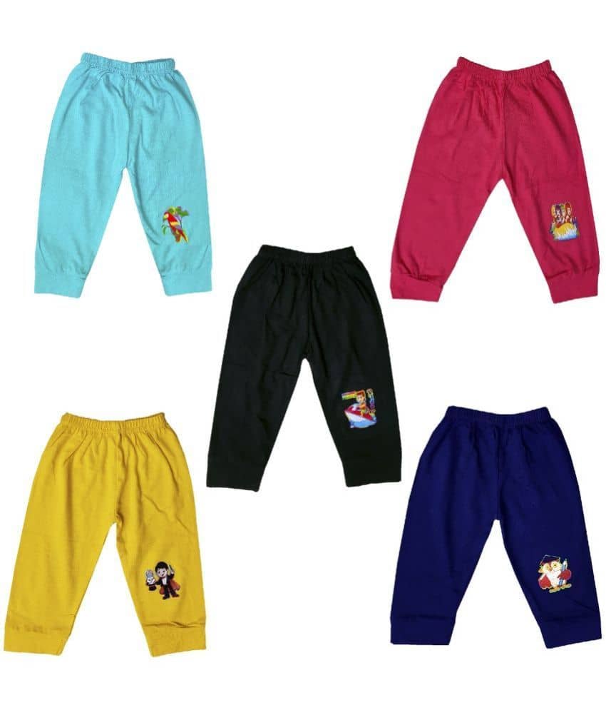 LITTLE PANDA Pack of 5 Baby Boys Cotton Blend Pyjama ( Multicolor ) - Track Pants | Buy online on ZillyBuy