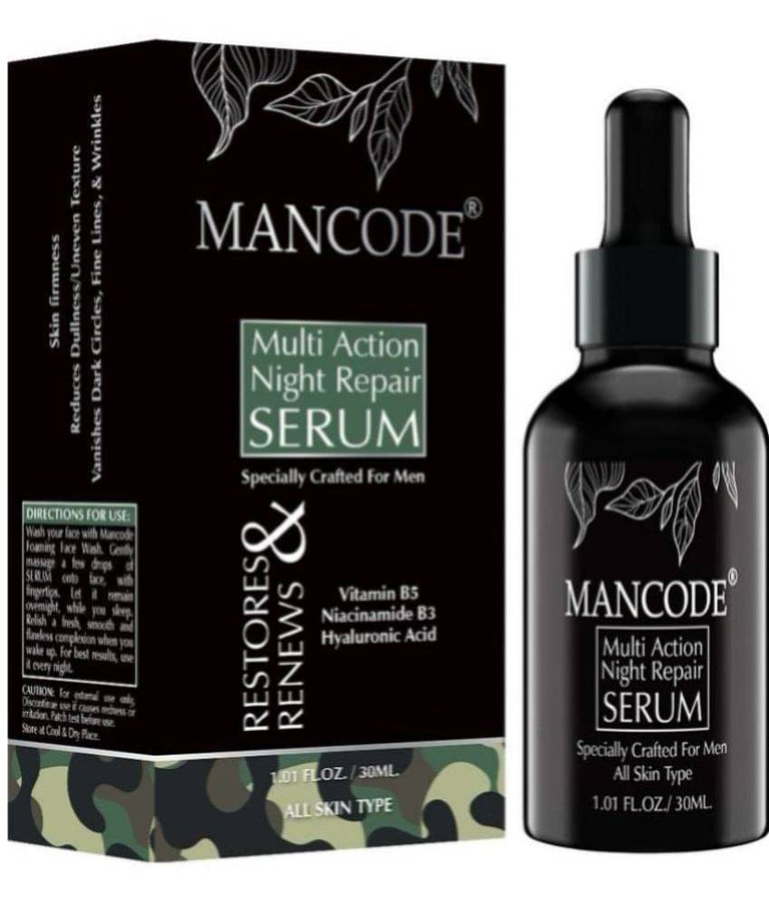 Mancode Multi Action Night Repair Serum for Men - 30Ml , Specially Crafted for Men (Pack of 1) Mancode Multi Action Night Repair Serum for Men - 30Ml , Specially Crafted for Men (Pack of 1)