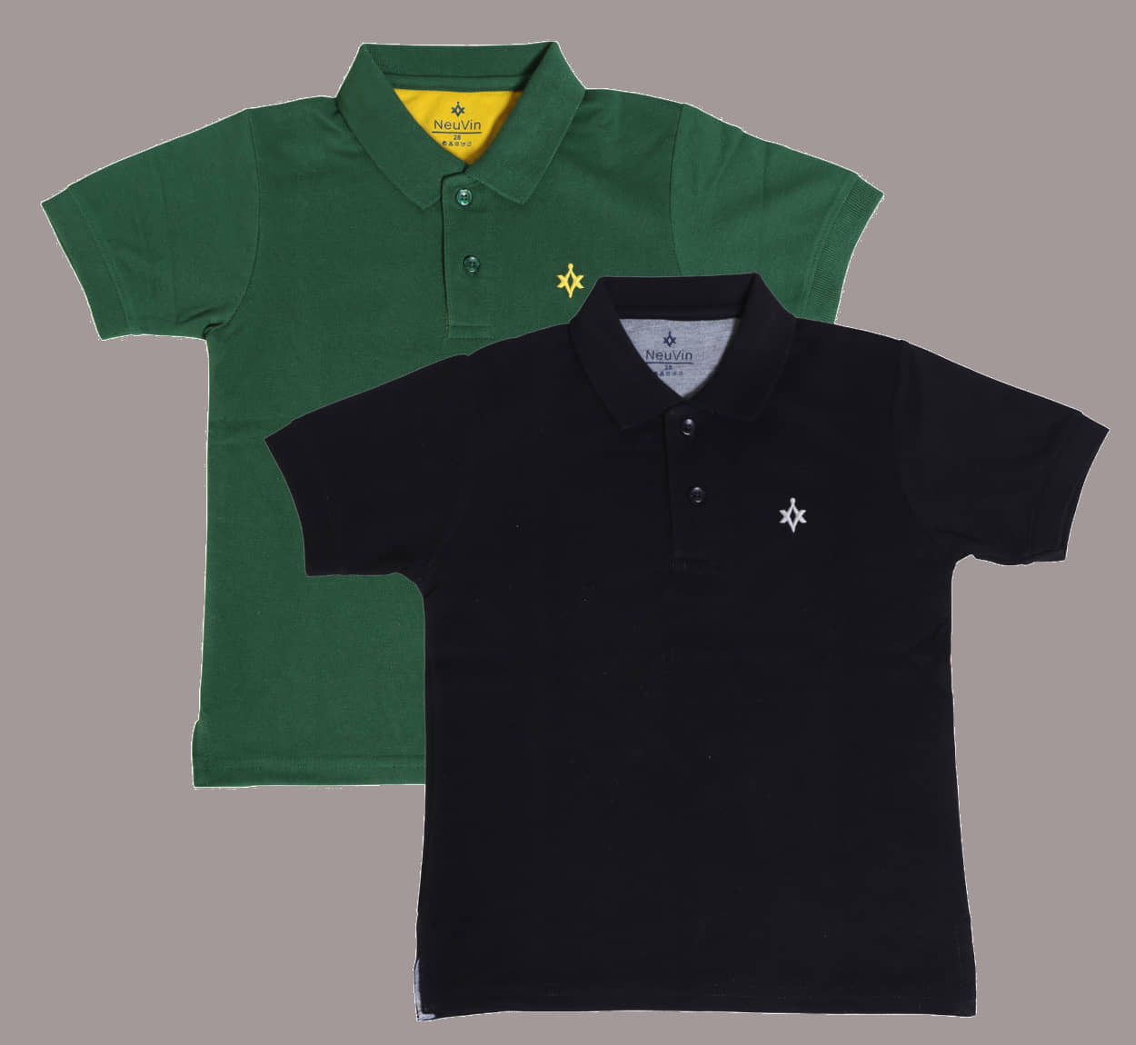 NEUVIN Pack of 2 Boys Cotton Blend Polo T-Shirt ( Multi Color )