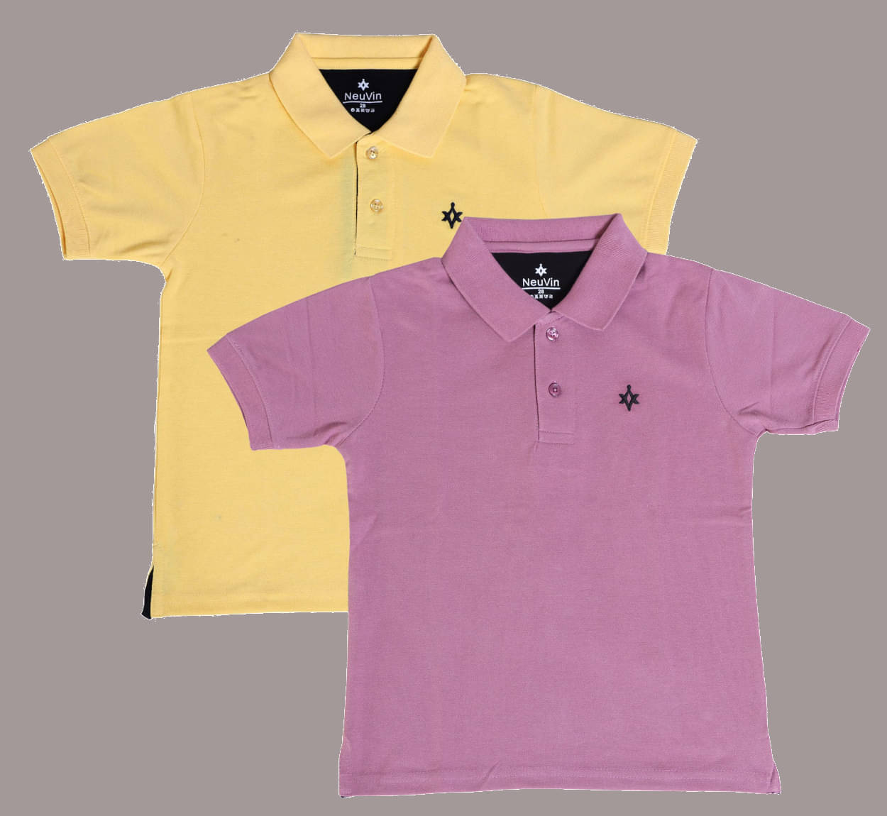     			NEUVIN Pack of 2 Boys Cotton Blend Polo T-Shirt ( Multi Color )