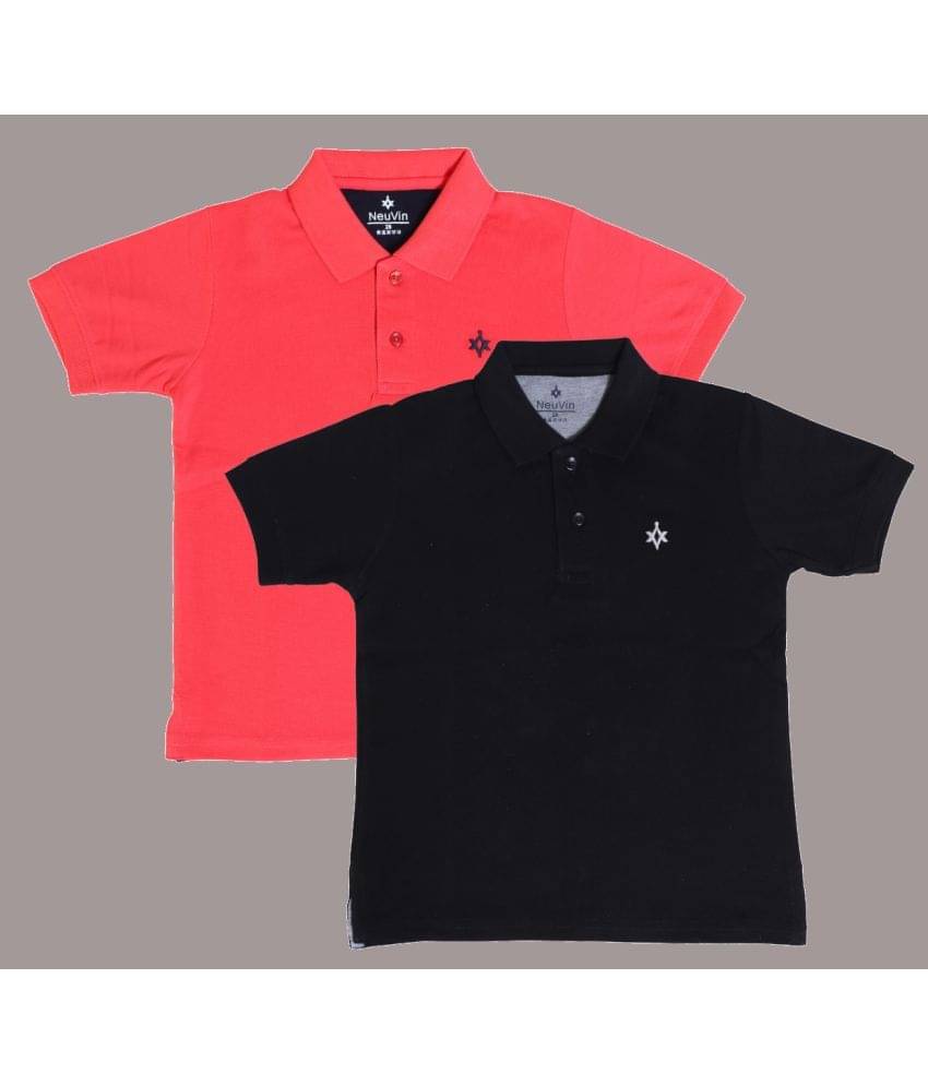    			NEUVIN Pack of 1 Boys Cotton Blend Polo T-Shirt ( Multi Color )