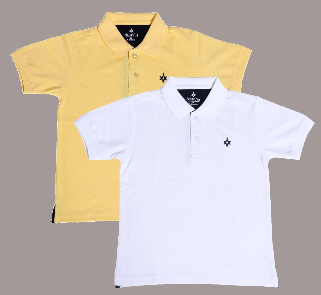     			NEUVIN Pack of 2 Boys Cotton Blend Polo T-Shirt ( Multi Color )