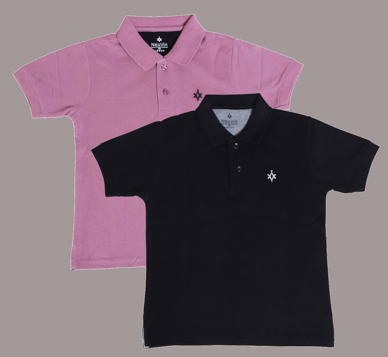 NEUVIN Pack of 2 Boys Cotton Blend Polo T-Shirt ( Multi Color )