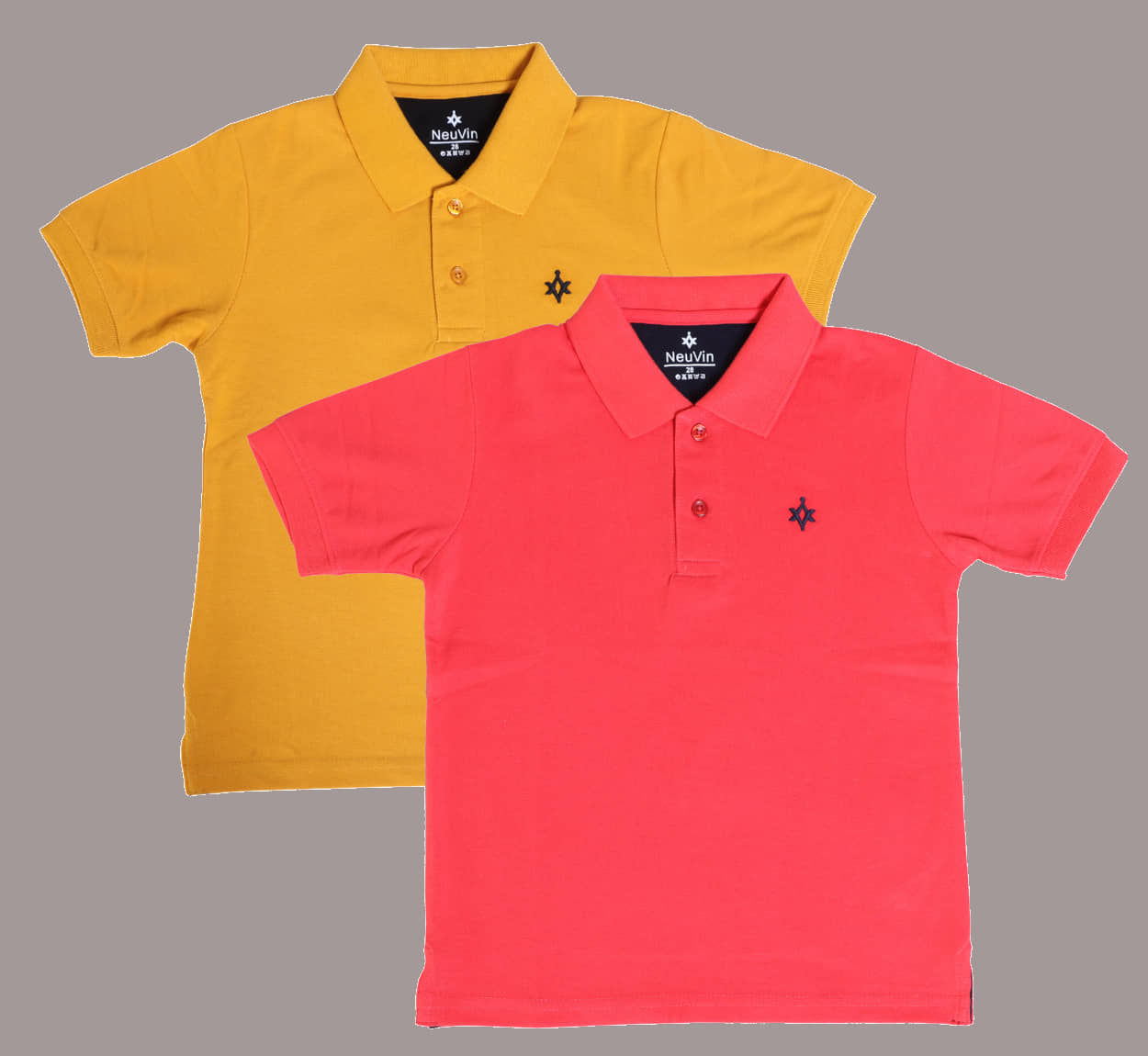 NEUVIN Pack of 2 Boys Cotton Blend T-Shirt ( Multi Color )