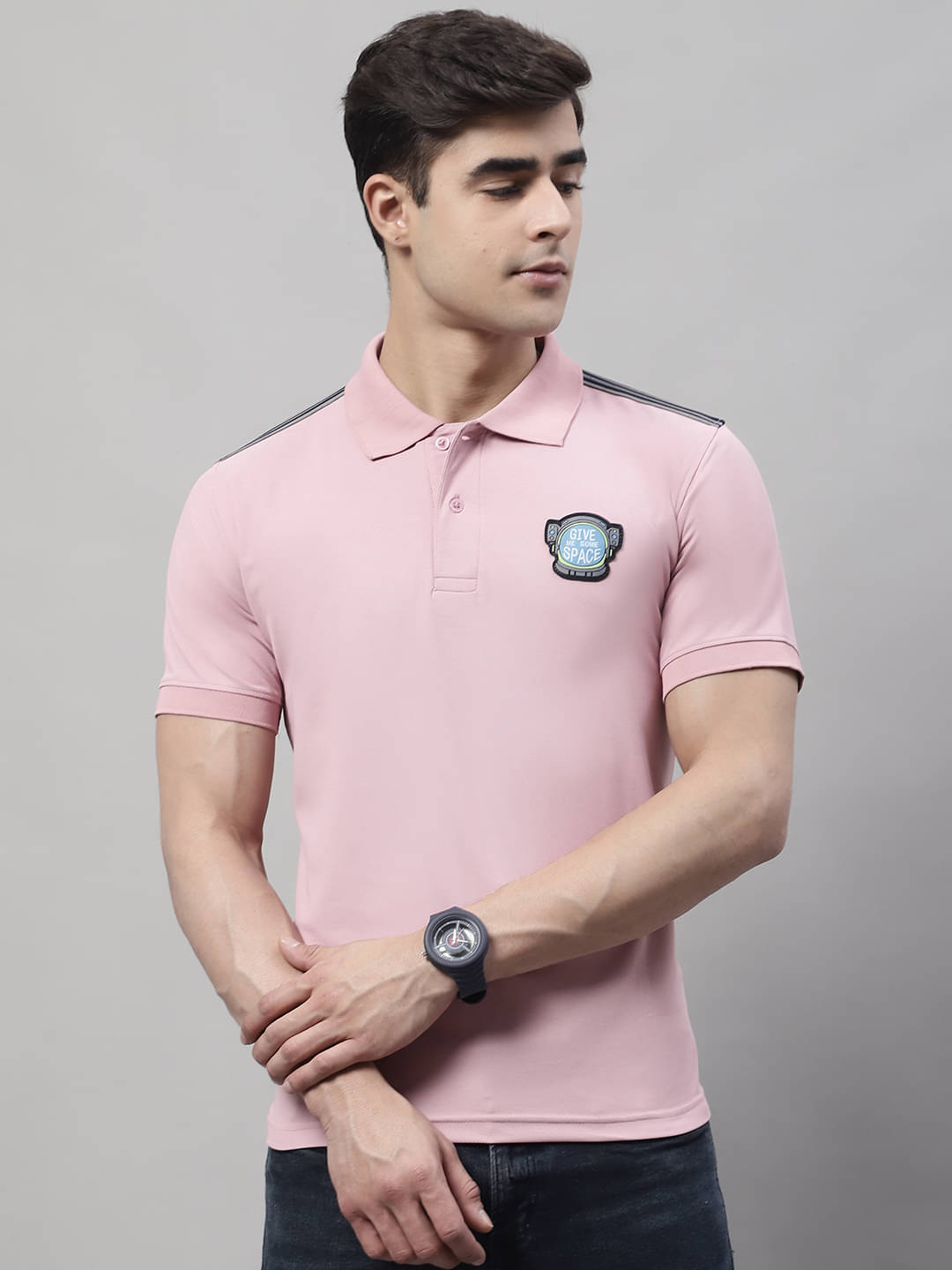 OBAAN Pack of 1 Polyester Regular Fit Solid Half Sleeves Men's Polo T Shirt ( Pink ) OBAAN Pack of 1 Polyester Regular Fit Solid Half Sleeves Men's Polo T Shirt ( Pink )