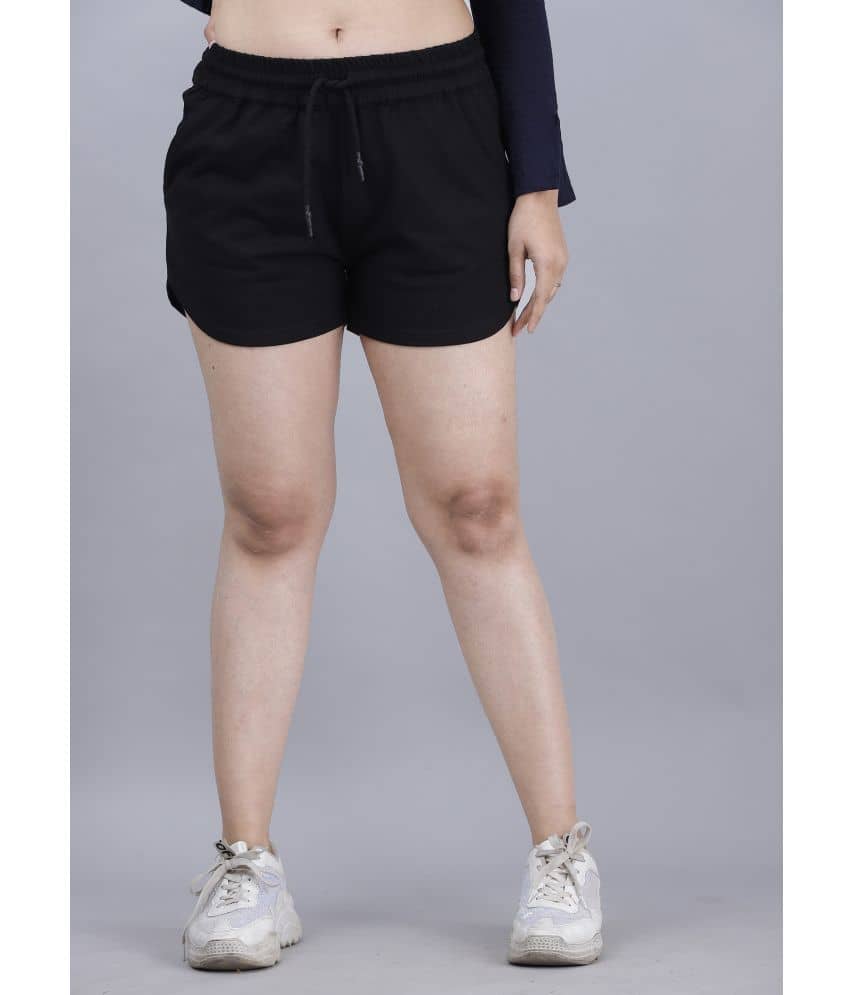 Scrott Fitness Cotton Hot Pants - Black