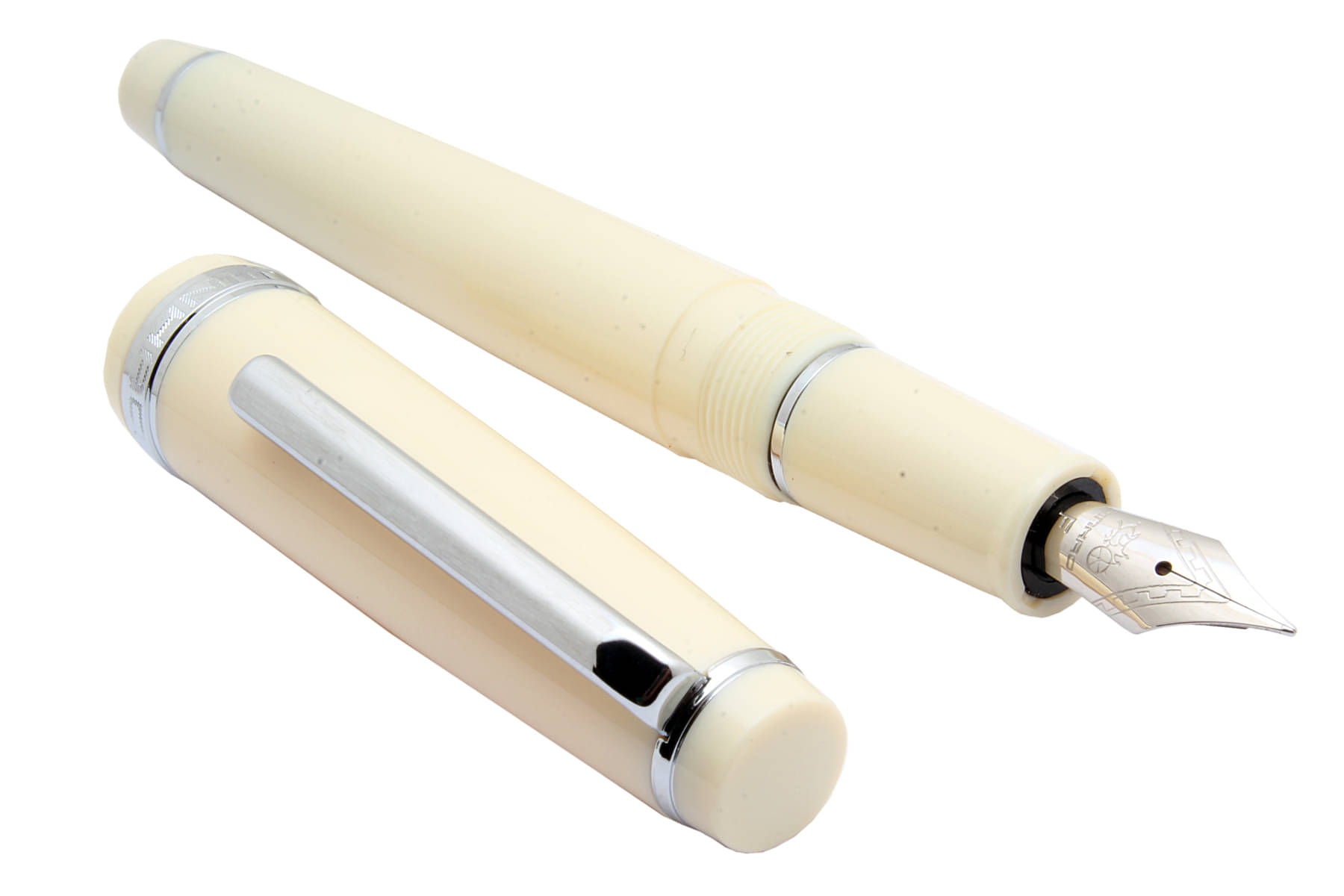     			Srpc Jinhao 82 Pearl White Cream Color Resin Acrylic Fountain Pen Fine Nib Chrome Trims