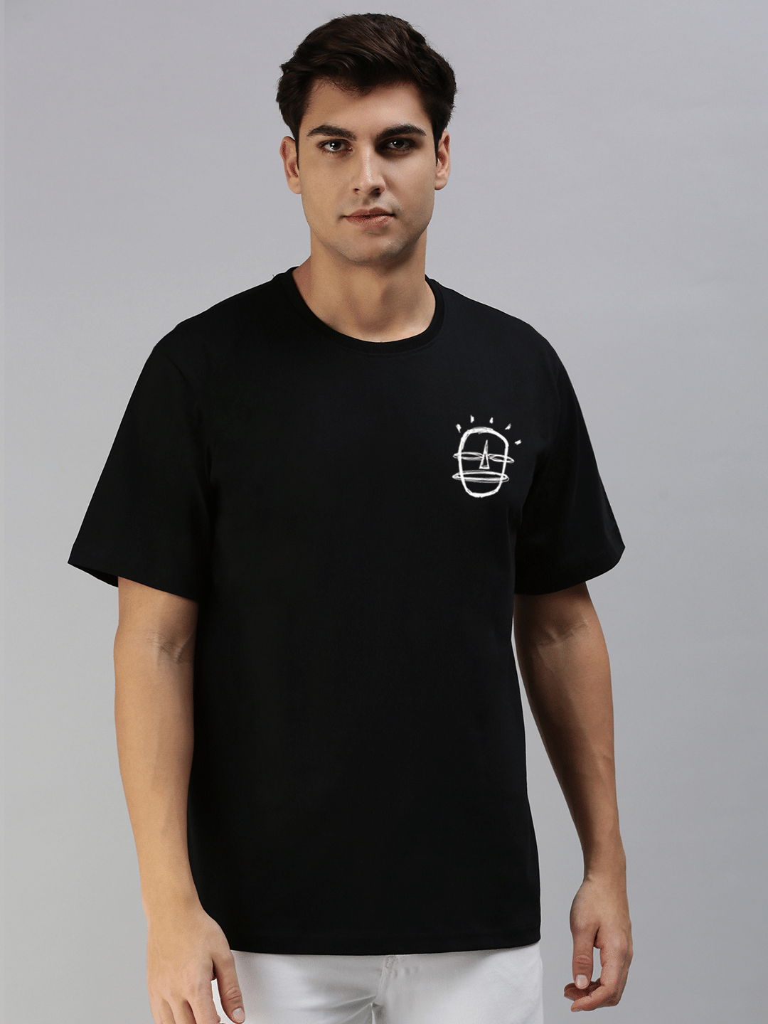 Veirdo Pack of 1 Cotton Oversized Fit Men's T-Shirt ( Black ) Veirdo Pack of 1 Cotton Oversized Fit Men's T-Shirt ( Black )