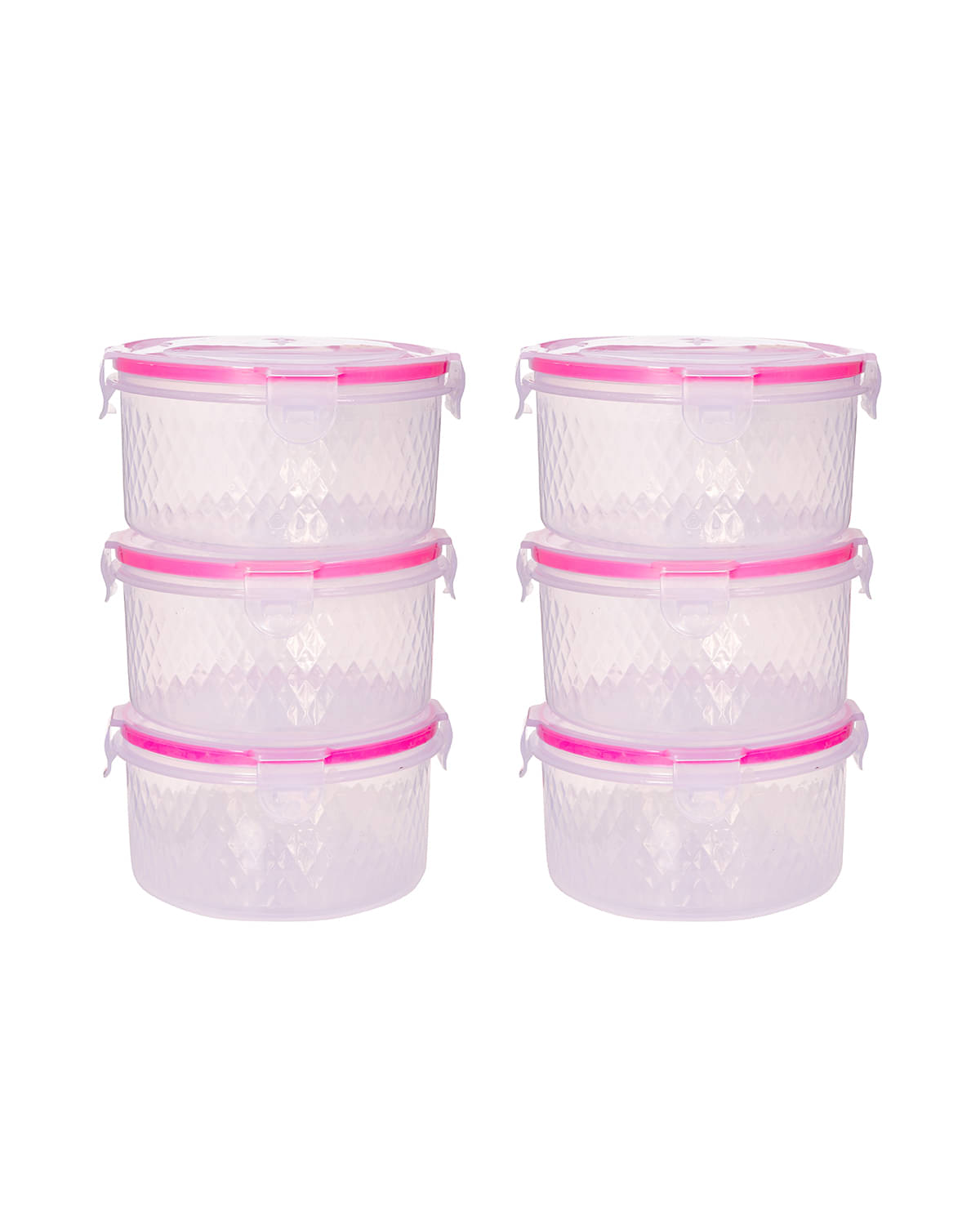     			Woolco - Oscar Locked Jar Transparent Plastic Food Container ( Set of 6 ) - 1000 ml