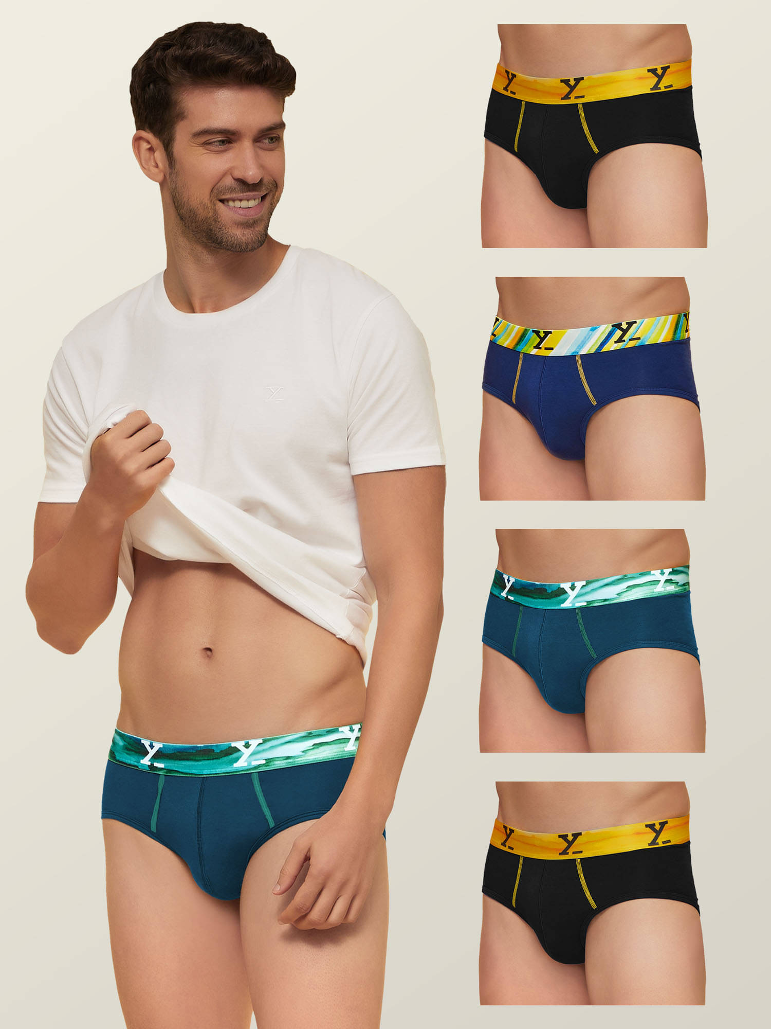 XYXX Pack of 5 Modal Briefs For Men's ( Multicolor ) XYXX Pack of 5 Modal Briefs For Men's ( Multicolor )