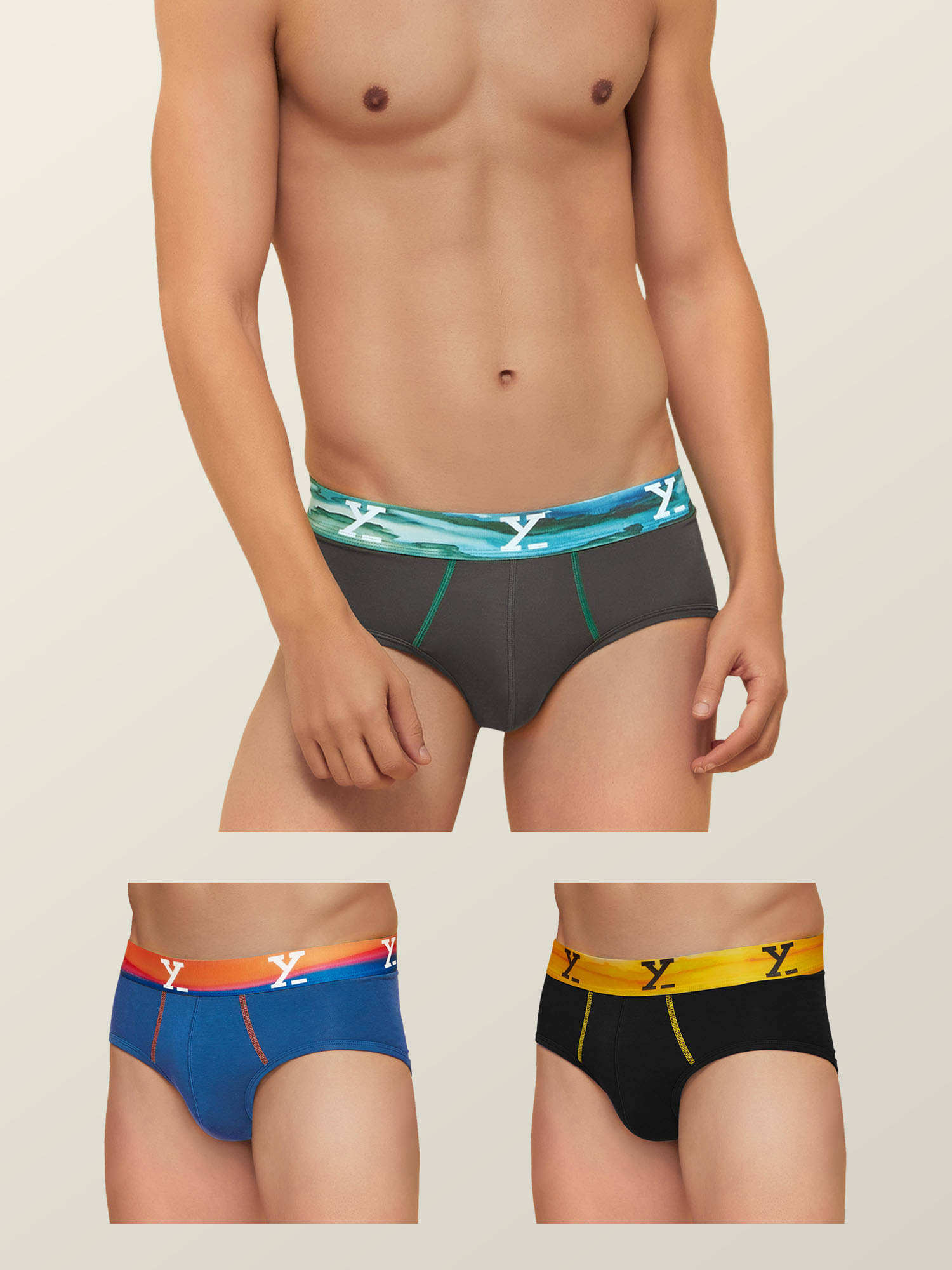     			XYXX Pack of 3 Modal Briefs For Men's ( Multicolor )
