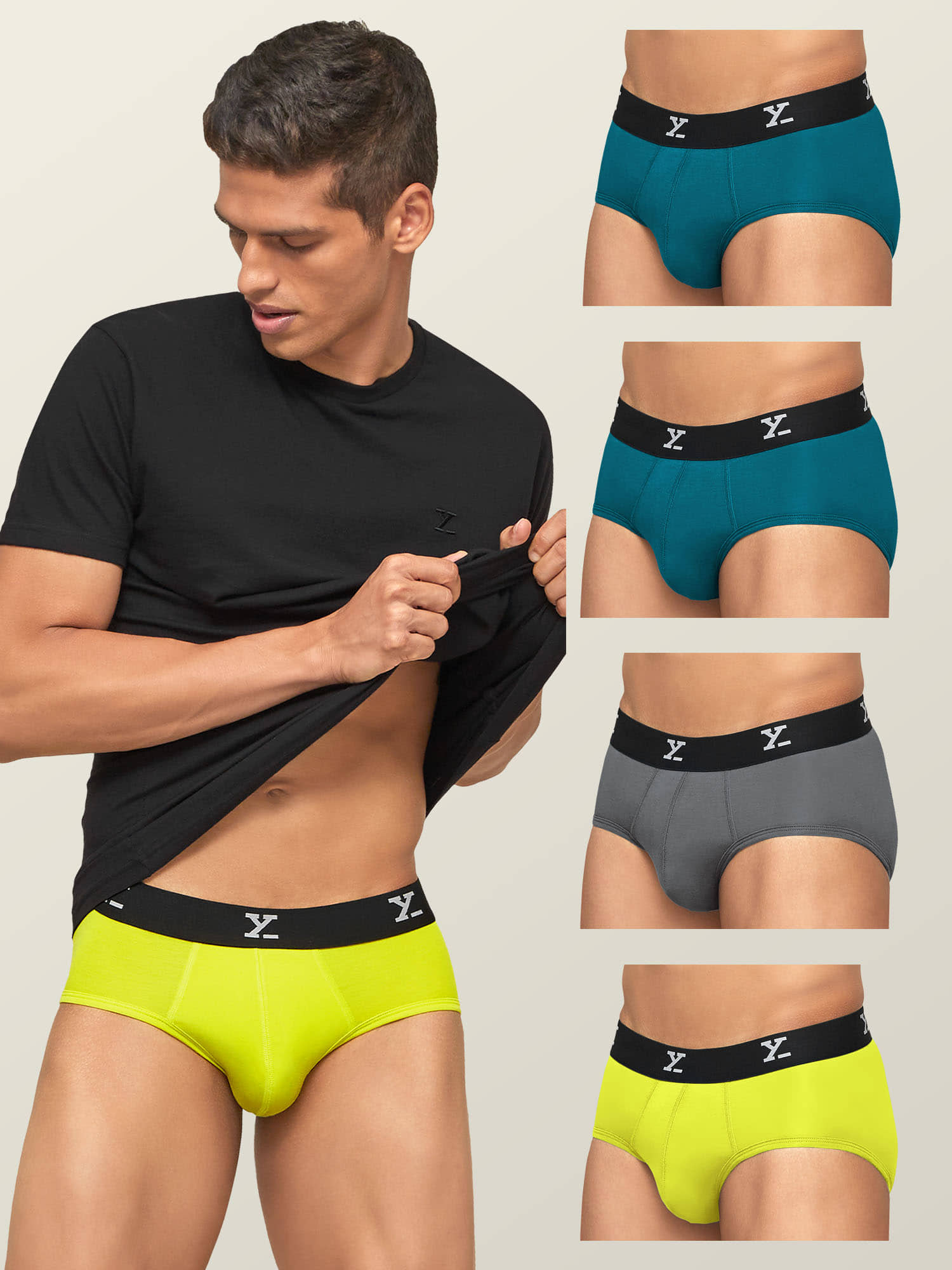 XYXX Pack of 5 Modal Briefs For Men's ( Multicolor )