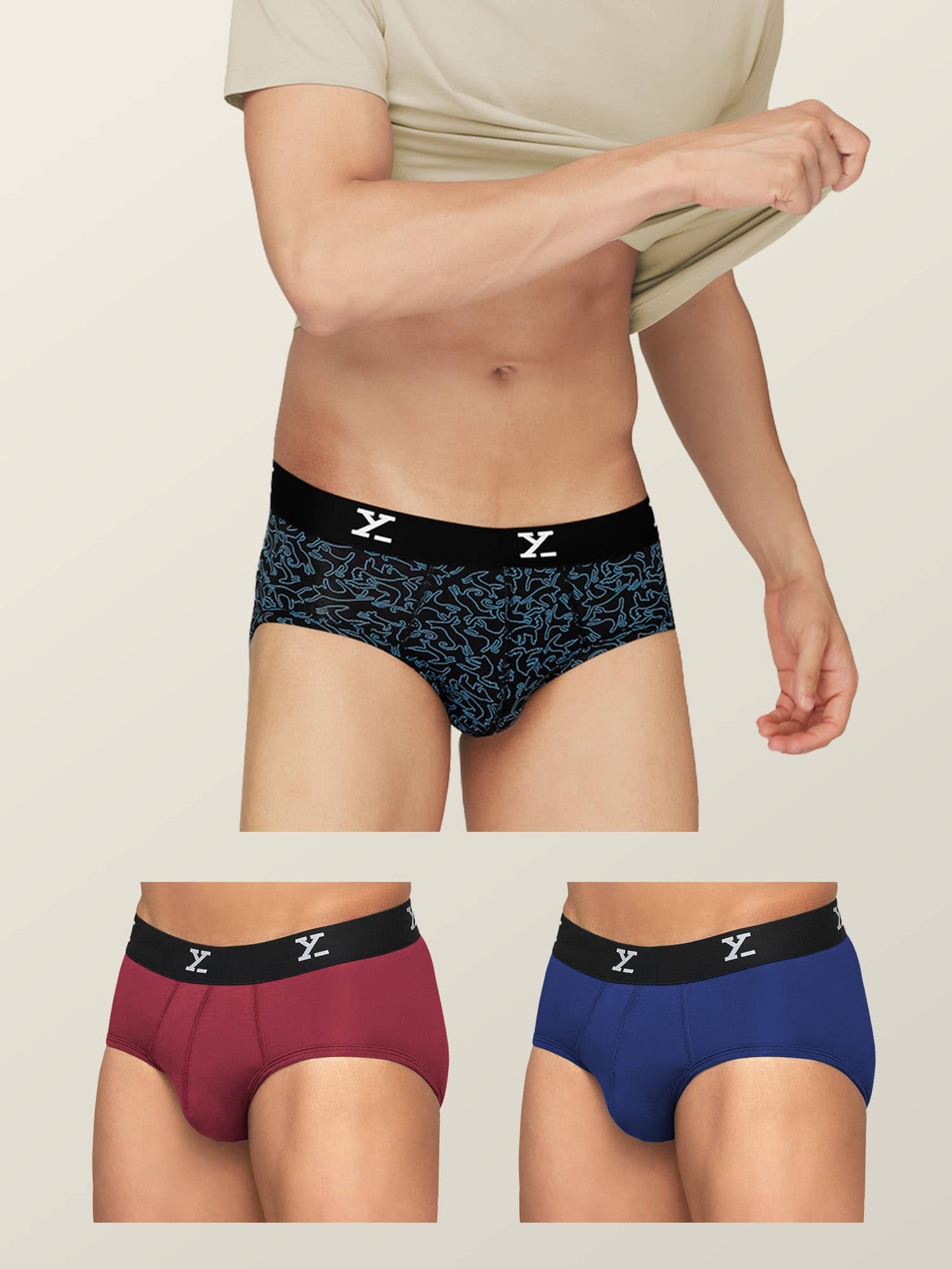XYXX Pack of 3 Modal Briefs For Men's ( Multicolor )