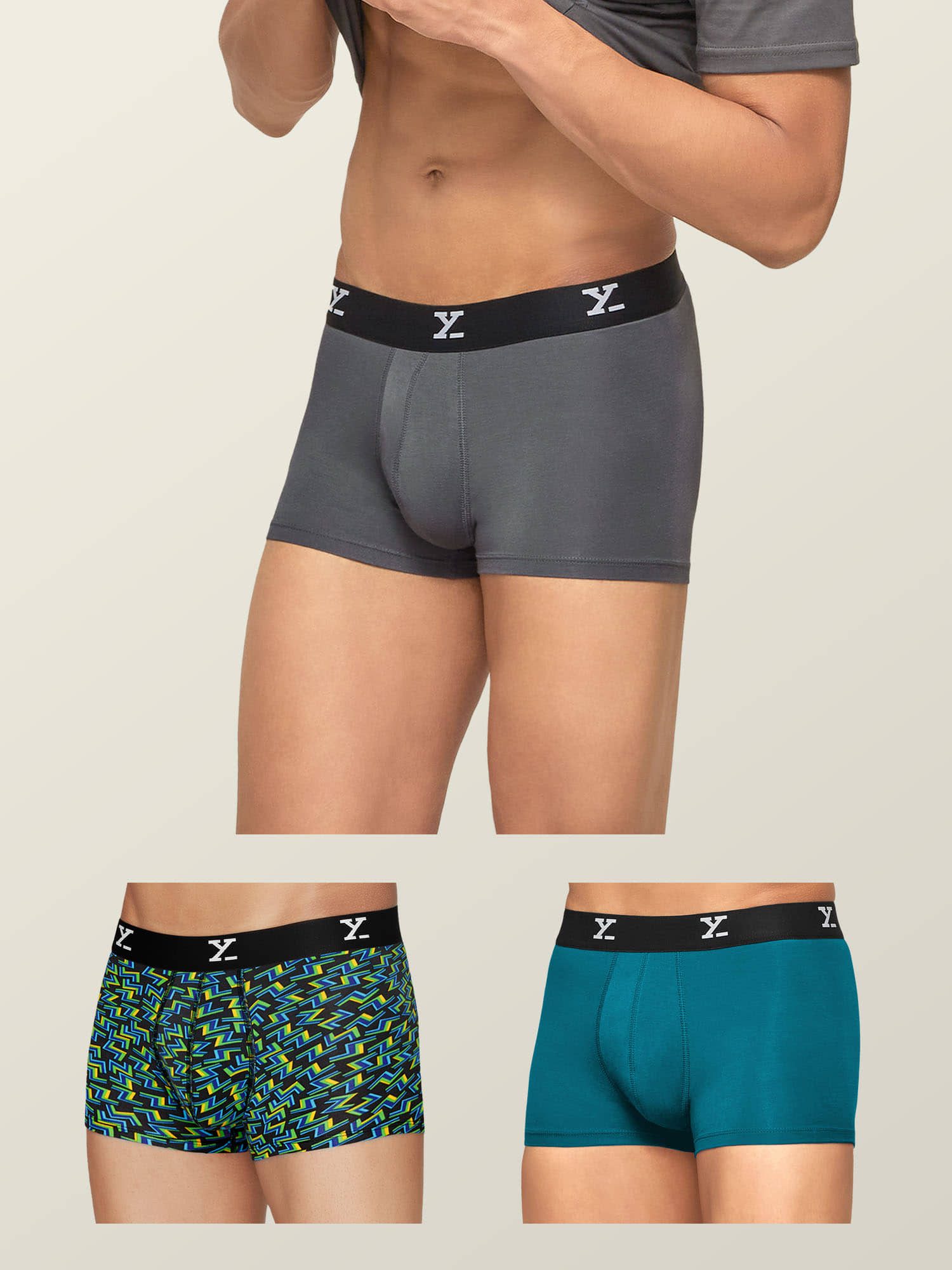 XYXX Pack of 3 Modal Trunks For Men's ( Multicolor )