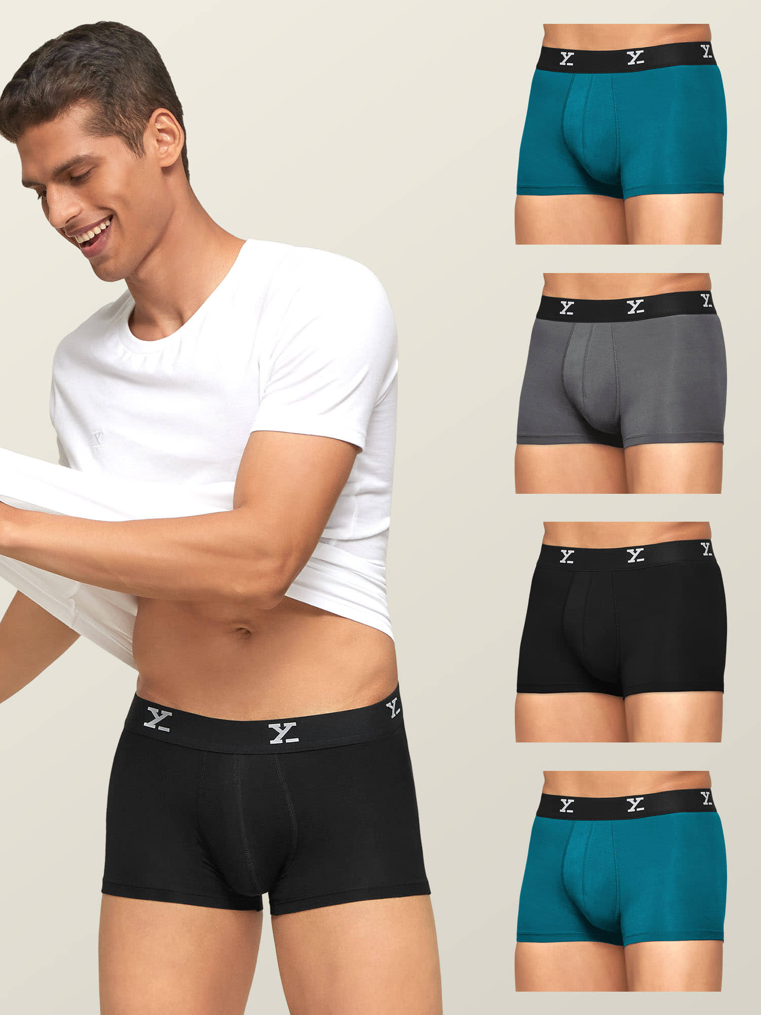 XYXX Pack of 5 Modal Trunks For Men's ( Multicolor )