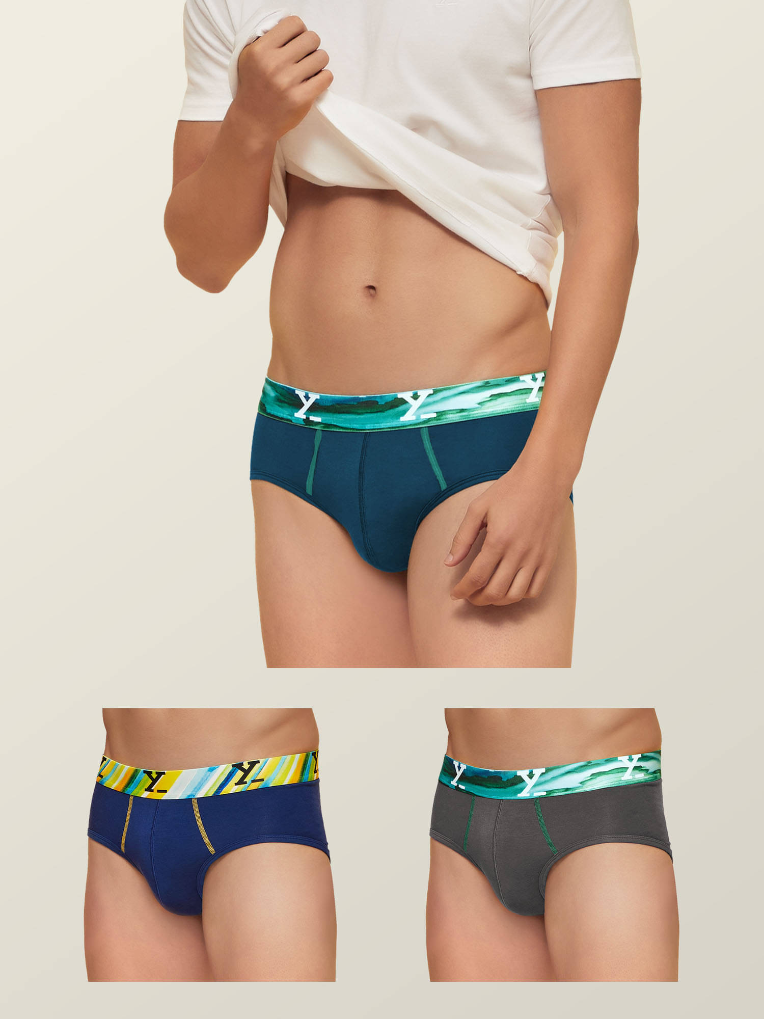    			XYXX Pack of 3 Modal Briefs For Men's ( Multicolor )