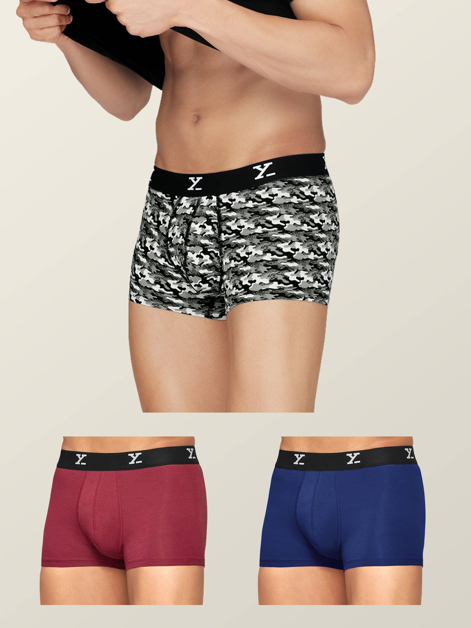     			XYXX Pack of 3 Modal Trunks For Men's ( Multicolor )