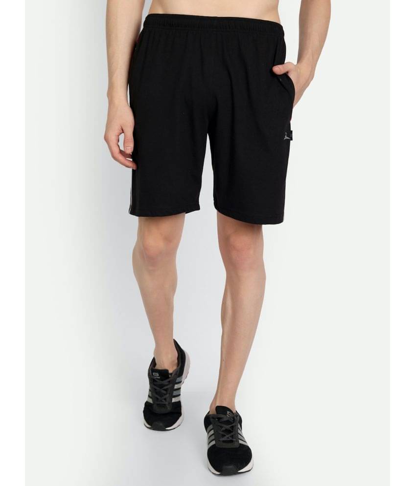 Zeffit - Black Cotton Blend Men's Shorts ( Pack of 1 ) Zeffit - Black Cotton Blend Men's Shorts ( Pack of 1 )