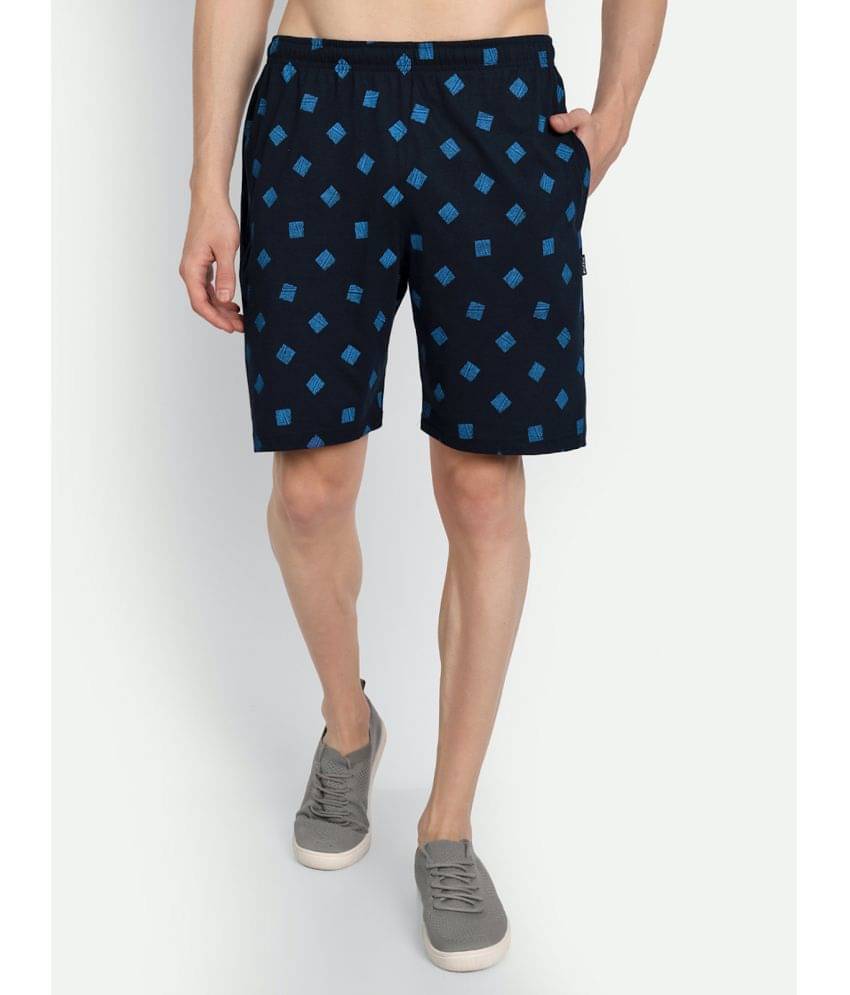 Zeffit - Navy Cotton Blend Men's Shorts ( Pack of 1 ) Zeffit - Navy Cotton Blend Men's Shorts ( Pack of 1 )