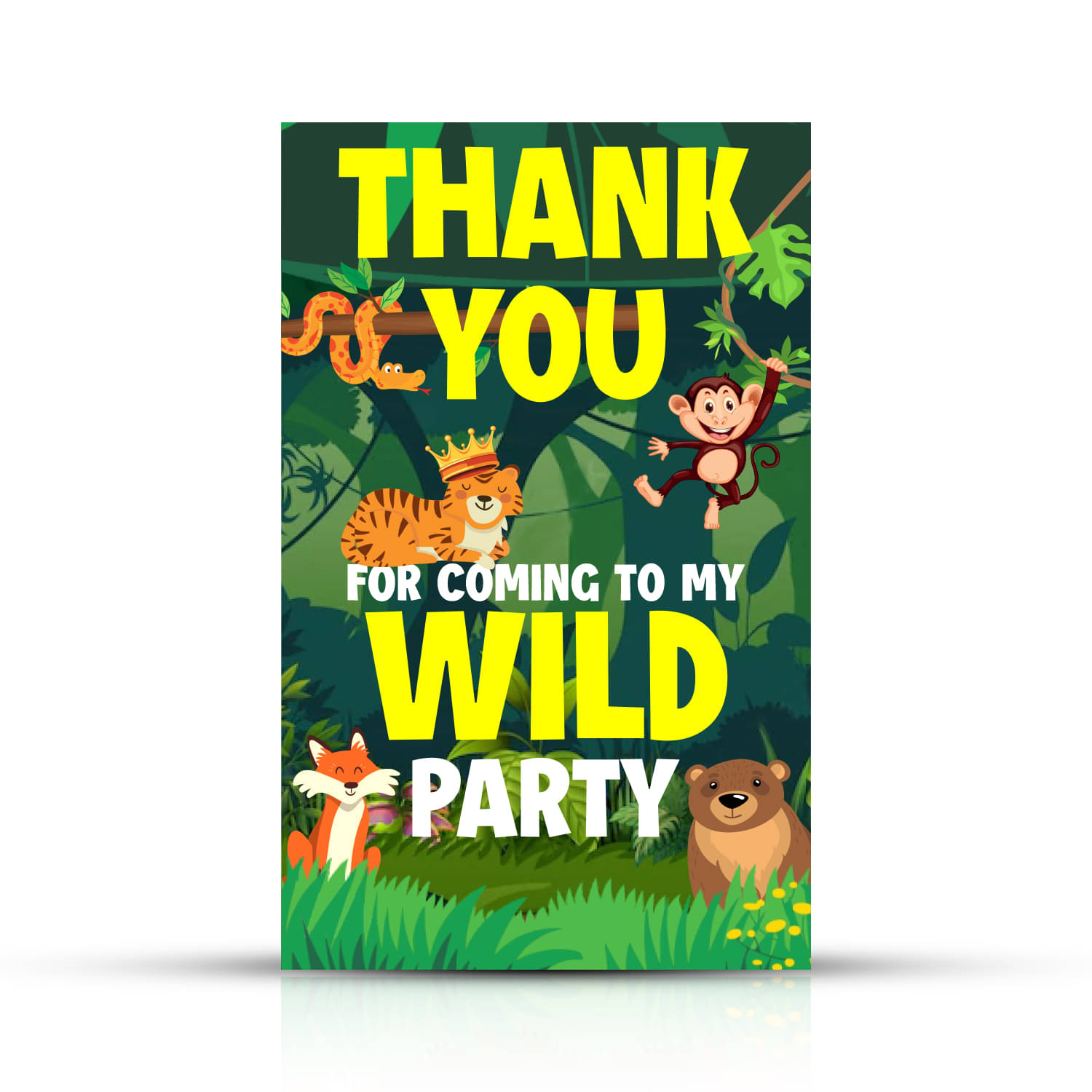     			Zyozi Jungle Theme Thank You for Coming To My Wild Party Tags for Birthday,Jungle Thank You Label Tags for Birthday,Bridal Shower, Wedding, Baby Shower, Thanksgiving Favor (Pack of 50)